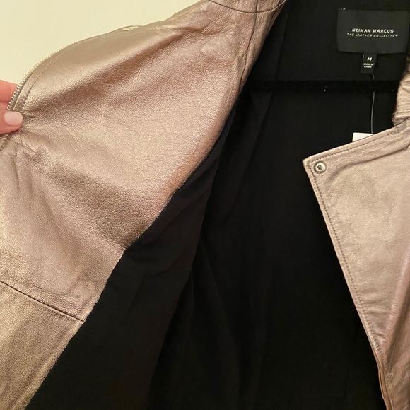 NWT Neiman Marcus Real Metallic Leather Jacket - Picture 6 of 9